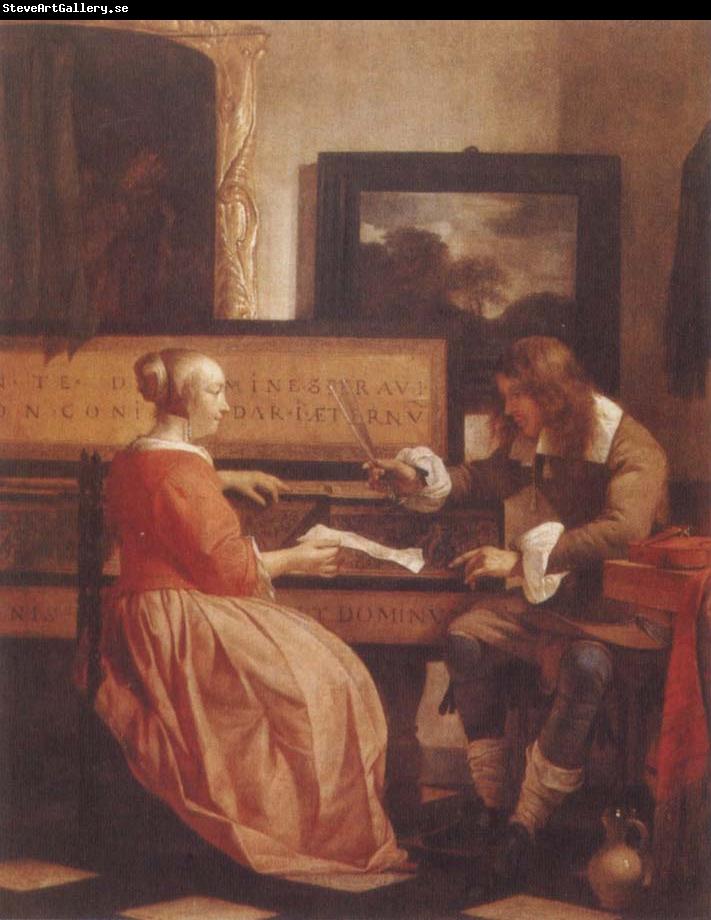 Gabriel Metsu A Man and a Woman Seated by a Virginal